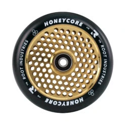 HoneyCore Wheels | 24mm X 110mm | Black/Gold -Scoot and Skate Haven 9350759048428RootIndustries 110mmHoneycoreWheels Black GoldWheels 110mm 01