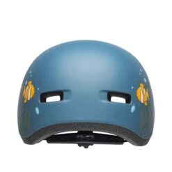 Bell Lil Ripper Kids Helmet | Matte Grey/Blue Fish -Scoot and Skate Haven bell lil ripper youth helmet clown fish matte gray blue back