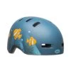 Bell Lil Ripper Kids Helmet | Matte Grey/Blue Fish -Scoot and Skate Haven bell lil ripper youth helmet clown fish matte gray blue front right