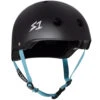 LIFER Certified Helmet | Black Matte W/ Cyan Straps 2 LIFER Certified Helmet | Black Matte W/ Cyan Straps -Scoot and Skate Haven blacklightblue